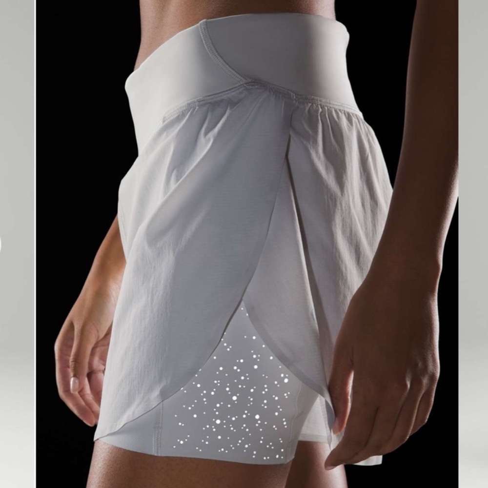 Lululemon White Fast and Free Shorts